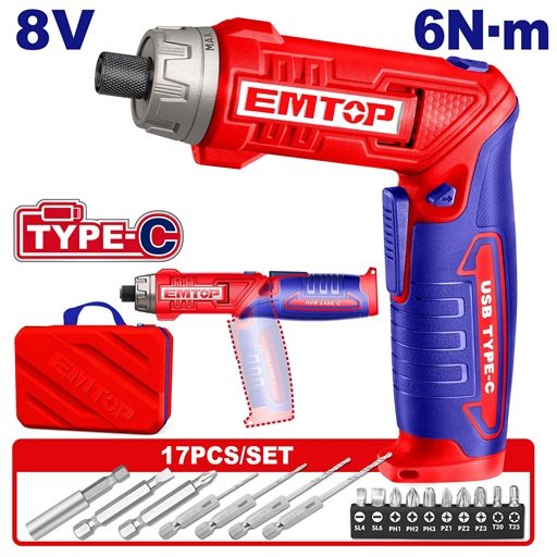 Tournevis sans fil ECSR0803 Emtop Maroc